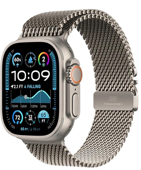 Apple Watch Ultra 2(2024) Cellular 49mm Natural Titanium Case Milanese Loop - M